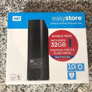 10TB Ext Hard Drive USB 3.0 W/ 32 GB Flash Drive